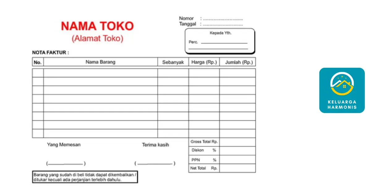 Pengertian Nota Kontan Fungsi Format Dan Cara Membuatnya